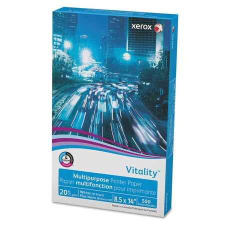 Xerox Vitality Multipurpose Print Paper, 92 Bright, 20lb, 8.5x14, Wht, PK500 3R02051